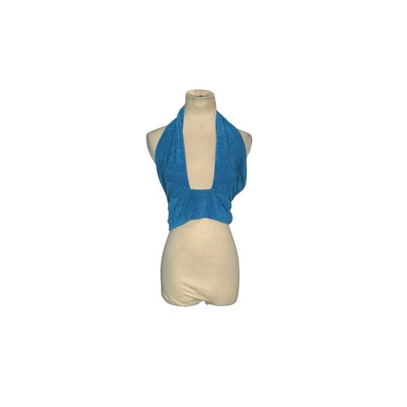 Dealmore blue halter crop top size Medium - Picture 16 of 16